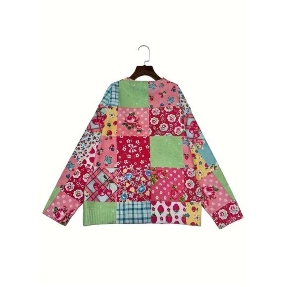 NWT 3D Embroidered Patchwork Cardigan, Multiple Sizes, Unique & Rare Material - Picture 2 of 5